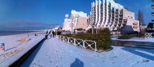 La plage de la Baule sous la neige. Photo Burgermac